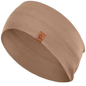menique 100 % merino dampannband: menique halkfri svettbandbredd öronvärmare för löpning vandring yoga sport pannband för fuktborttagning och hårband (universal, beige)