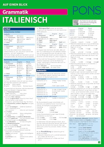 PONS Grammatik auf einen Blick Italienisch: Alle wichtigen grammatischen Themen im Überblick (PONS auf einen Blick)