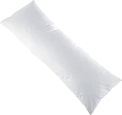 British Home Bedding Bolster Pillow (Single 3FT) Full Body Pillow Orthopaedic Support Pregnencey Pillow Hollowfiber Filling Cushion (3ft (19-36 Inches), White)