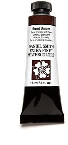 DANIEL SMITH 284600011 Extra Fine Watercolor 15ml Paint Tube, Burnt Umber, 0.5 Fl Oz (Pack of 1)