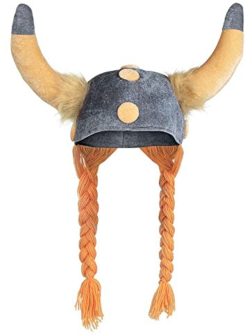 Boland 01296 – Gallierhjälm, tyghatt, Wickinger, krigare, mjuka flätor, romare, karneval, halloween, karneval, temafest, utklädnad, teater, huvudbonad