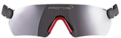 Protos Schutzbrille für Helmsystem, Farbe: getönt, Polycarbonat, Einheitsgröße, UV-Schutz, Grau verspiegelte Gläser