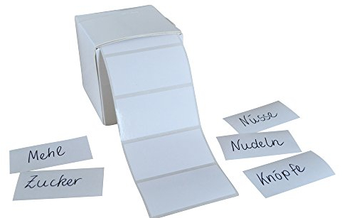 ewtshop® Haushaltsetiketten blanko 6 * 3 cm, 500 Stück, Blankoetiketten für Haushalt, als Einmachetiketten oder im Büro, einfach und zuverlässig zu beschriften
