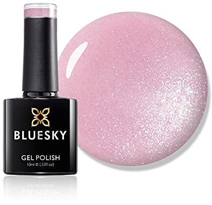 Bluesky Gel Nail Polish, Grapefruit Sparkle 80546, Glitter, Flamingo, Light, Pink, Long Lasting, Chip Resistant, 10 ml (Requires Drying Under UV LED Lamp)