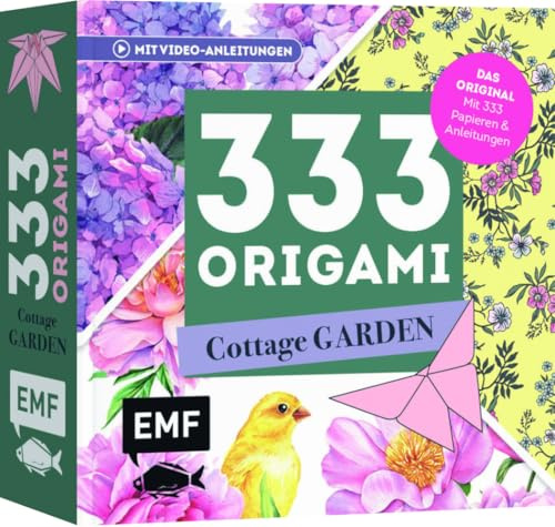 333 Origami – Cottage Garden – Wunderschöne Papiere falten für Blumen-Fans: Das Original: Mit Anleitungen, Videos und 333 Papieren: Hochwertiges Origami-Papier mit 40 verschiedenen floralen Mustern