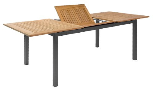 Hartman South Wales Ausziehtisch, xerix/Natur, Alu/Teak, 150/210x90cm, mit Synchronauszug
