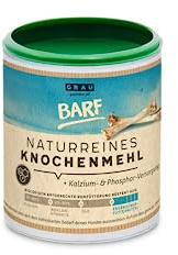 Grå – originalet – 100% naturligt benmjöl från nötkött, naturligt kalcium för benkonstruktion och leder, 1-pack (1 x 175 g), kompletteringsfoder för hundar och katter