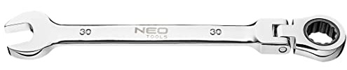 NEO TOOLS Llave de carraca articulada de acero CrV, tamaño 8-32 mm, llave combinada (tamaño 30 mm)
