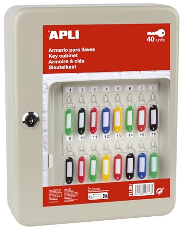 APLI 17138 - Armario metálico portallaves para 45 Llaves, con Cerradura