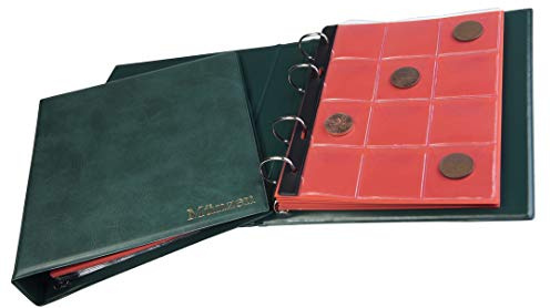 MC.Sammler Münzalbum für Münzen Aufbewahrung - 120 Taschen - Sammelalbum für Sammler - Album für Sammlermünzen bis 43 mm z.b. 10 Euro - Grün | Sammelalbum für Sammler, Album für Sammlermünzen bis 43 mm z.b. 10 Euro