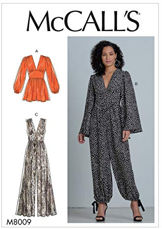 McCall's Sewing Pattern-M8009E5-Misses' Romper and Jumpsuits, White