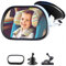 Bebé Espejo Retrovisor, Espejo de Bebé en el Coche, espejo del asiento trasero para Asiento para bebé con ventosas y soporte, espejo de seguridad para bebé con vista trasera ajustable