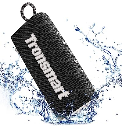 Tronsmart - Minialtavoz inalámbrico con Bluetooth 5.3, impermeable IPX7, tiempo de reproducción de 20 horas, toma AUX, micrófono integrado, portátil para viajes, exteriores, para la ducha, la playa y