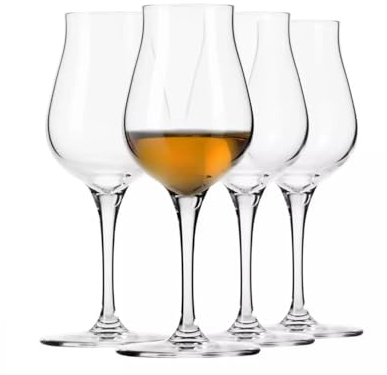 Krosno Juego de copas snifter para brandy y coñac, cata de ron | Juego de 4 | 110 ml | Colección Avant-garde | Para casa, restaurantes y cocina | Apto para lavavajillas | Cristal sin plomo