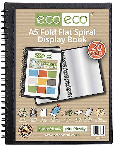 eco-eco Eco136 Porte-vues A5 50% recyclé 20 pochettes à spirales