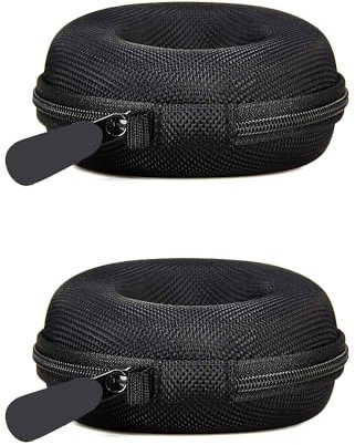 Csirnto Scatola Porta Orologi 2 Pezzi Scatola Rotonda Orologi Custodie per Orologi da Viaggio Portatile per Orologio Custodia Orologio Singolo per Orologi da Polso Bracciale (Nero)