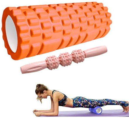 MAGIC SELECT Rouleau et Bar de Massage Musculaire. Foam Roller pour Trigger Massage Physiothérapie. Rouleau Masseur pour Les Jambes, Le Dos, Les Bras et Relâcher Les Tensions Musculaires (33x14cm)