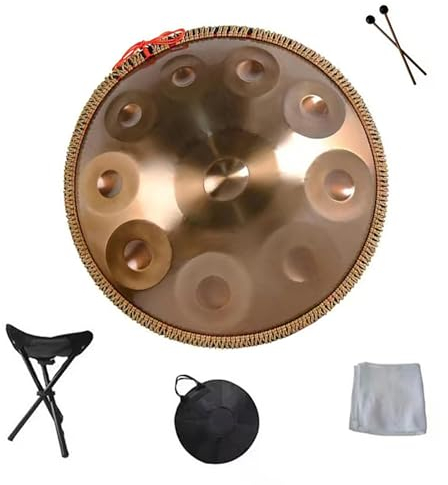JSLJDM 432 Hz Handpan Drums,Harmonic Handpan Drum in d-Dur 10 Töne 22 Zoll Stahl,Harmonische Percussion für Klangheilung,Harmonische Percussion für Klangheilung,persönliche Meditation (Color : Blue)