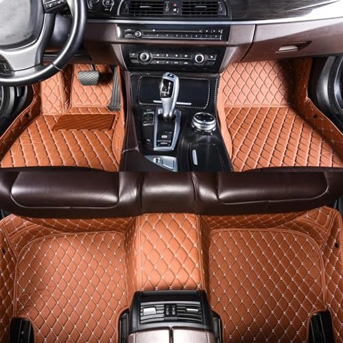 Autoteppich Fußmatten Auto Fußmatten Für VW Für Polo 9N 2002-2009 Auto Innen Zubehör Leder Teppiche Teppiche Fuß Pads Automatte Fußmatte (Farbe : Braun)