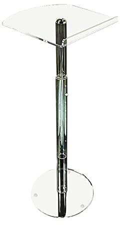 AuLYn Acryl-Podium, Transparenter Podiumsständer, Tragbares Rednerpult, Acryl-Kanzeln Für Kirchen, 80–130 cm Höhenverstellbar, Mit Breiter Lesefläche Für Kirchen, Vorträge, Reden, Hochzeiten, Büro
