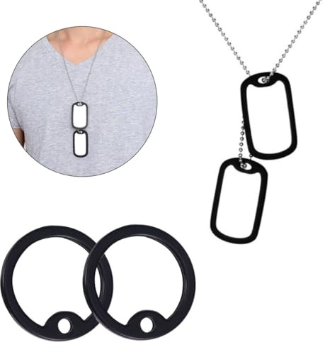Yardwe Silenziatori Tag Cane in Silicone Per Piastrine Militari Anello Silenzioso Per Dog Tag Riduce Rumore Protegge Bordi Compatibile Con Taglie Standard Set Da 2 Pezzi