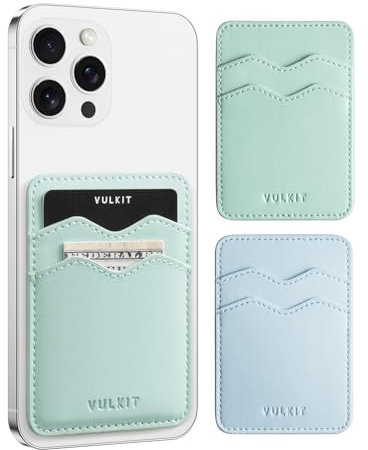 VULKIT 2Pcs Card Holder for Phone Slim Crad Wallet Credit Card Holders RFID Blocking Stick On Phone Case Leather Adhesive Card Holders Back of Smartphone