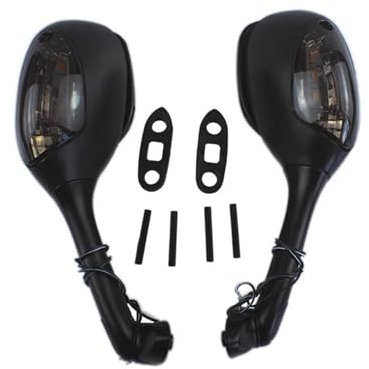 Lenkerendenspiegel Motorrad Motorrad Glühbirne Rückspiegel Blinker Spiegel Motorrad Seite Rückspiegel Anzeige Licht Für Suzuki Für GSXR 600 750 1000 Chopper Spiegel(B)