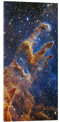 James Webb Space Telescope - Säulen der Schöpfung Acrylglasbild | 40 x 80 cm von NASA Blau Wandbilder Wanddeko