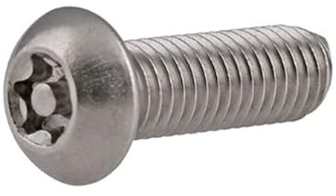 Voirrow 10 Stück M5, 10 Stück M6, 10 Stück M8 A2-70 304 Edelstahl Sechslappen Torx-Knopf Pan Rundkopf mit Pin Manipulationssichere Sicherheitsschraube Bolzen(45mm,10pcs M6)