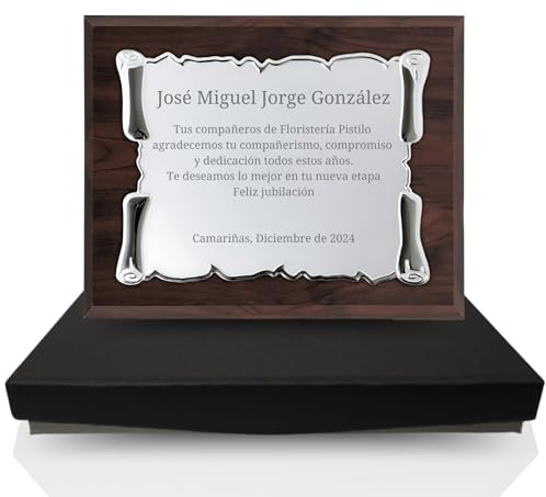 JOYERÍA EL FARO | Placa conmemorativa personalizada con grabado y estuche premium | Ideal para aniversarios, jubilaciones, dedicatorias u homenajes | Estuche premium incluido, ideal para cumpleaños, retiros, homenajes