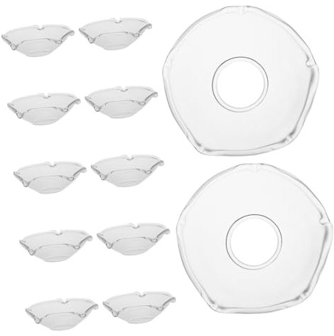 UKCOCO 12pcs Fluted Glass Candle Drip Catcher Rings, Wax Protector, Easy Clean, Lasting Protection for Home and Restaurant Candlesticks