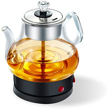 LYFDPN - Bollitori da tè Bollitore Elettrico in Vetro da 1 litro, Bollitore per Acqua Calda a Riscaldamento rapido, Bollitore per Acqua Calda tè/Argento (Black)