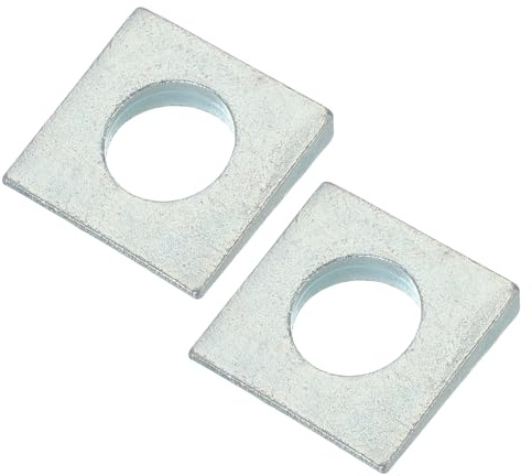 PATIKIL Rondelle Quadrate Smussate M24, 2 Pezzi Spessore Da 3 A 10.5mm Rondelle A Cuneo Zincate Resistente In Acciaio Al Carbonio Per Livellamento E Fissaggio Hardware, Bianco