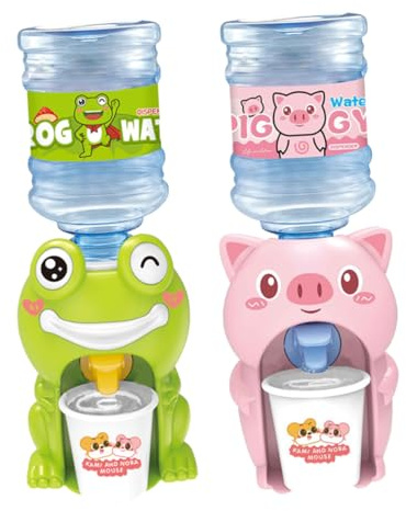 BESPORTBLE 2 Piezas Mini Dispensador de Agua para Juguete de Fuente de Agua de Dibujos Animados Desmontable y Fácil de Limpiar Material Plástico Seguro y Resistente Divertido para Desarrollo
