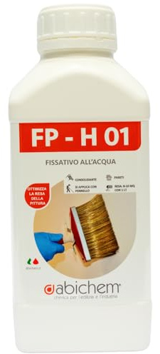 ABICHEM FP‑H 01 1 L. – Fissativo all’Acqua per Supporti Porosi e Sfarinanti | Primer Profondo che Ottimizza la Resa della Pittura su Gesso, Intonaco, Cartongesso, Cemento e Legno