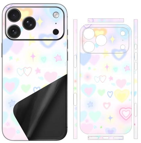 SUKIDIOVQ for iPhone 17 Pro Max Skin Wrap Using 3M Phone Sticker Film Vinyl Decal Glass Protector for Back Side Mixed-Color Pattern