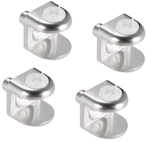 Unifizz Glass Shelf Brackets, 4Pcs Zinc Alloy Glass Clamp for 5-7mm Thick Glass Shelf Clip Holder Bracket Support Mount, Silver