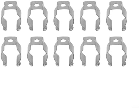Filteilect Federklemmen aus 304 Edelstahl, robust, offen, Federstahl-Clips für Werkzeuge, Besen, Bürsten, Rechen, Rohre, Garage, Aufbewahrung, Organisation, 10 Stück (15 mm)