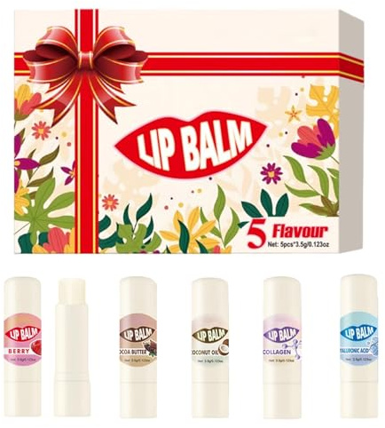 Bálsamo Hidratante Para Labios 5 Unidades Crema Nutritiva de Larga Duración