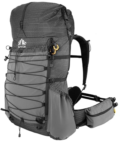 Night Cat Wanderrucksack 70L für Herren Trekking: 1,5 kg Leichtes Rucksack | Aluminium Innenrahmen - Dyneema Gewebe - Verstellbare Tragegurte für Alpinisten Wanderer Weitwanderwege Waldwege Bergwege
