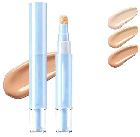 Concealer Pen for Dark Circles, Dual-effect Concealer & Foundation Pen, Full Coverage Makeup Creamy Stick, Under Eye Concealer Pen for Dark Circles, Acne & Spots (03# Natural Beige)