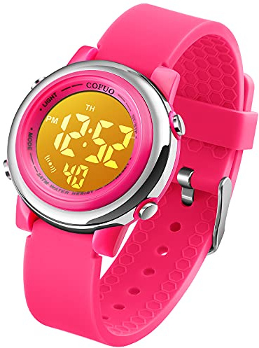 cofuo Kids Digital Sport Waterproof Watch for Girls Boys, Kid Sports Outdoor LED Electrical Watches with Luminous Alarm Stopwatch Child Wristwatch