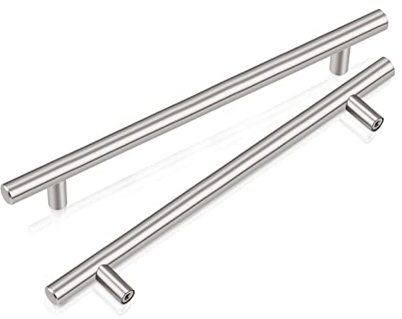 PinLin 15 Pack Cabinet Handles Hole Centre 160mm Stainless Steel Kitchen Door Handles Brushed Nickel Cabinet Pulls T Bar Cupboard Handle (Screws Included)