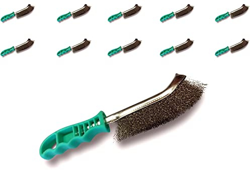 Kibros Lot 10 brosses main convexes 1 rang acier inox 0,30 mm nettoyage | Forme convexe, 1 rang acier inox 0,30 mm, brossage nettoyage rouille et soudures, usage occasionnel.