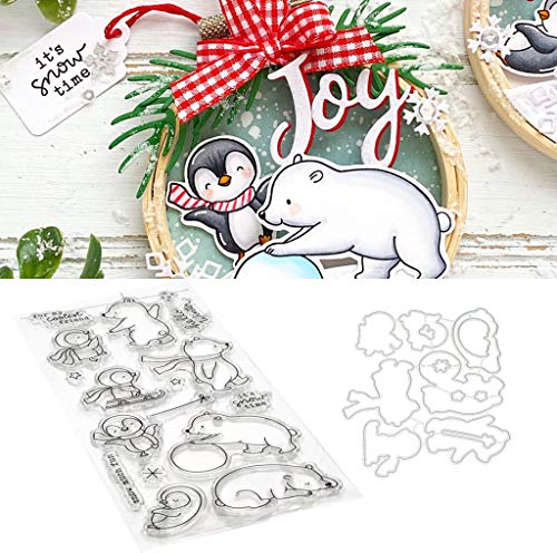 Schneezeit 1 Satz DIY Stanzschablonen Und Stempel Scrapbooking Stanzmaschine Schablonen Stanzformen Für DIY Scrapbooking Fotoalbum Dekor Karten