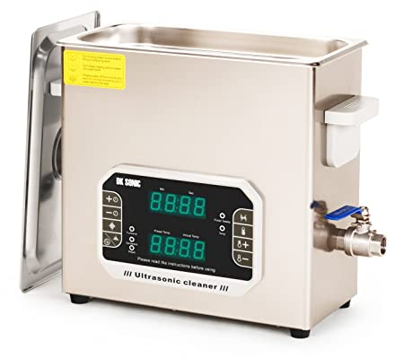 DK SONIC Professional Ultrasonic Cleaner 6L, 180W Heavy-Duty Sonic Cleaner With Timer,Heater&Touch Control, Multi-Application for Motorcycle Engines, Carburetors, Chains (Include Basket)