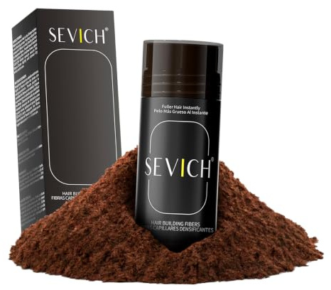 Streuhaar zur Haarverdichtung - Schütthaar, um den Haarmangel sofort zu verbergen - Haarpuder 100% natürlicher Baumwolle für Männer und Frauen (Rotbraun 25g)
