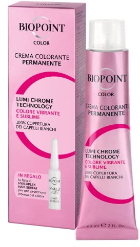 Biopoint Color - Crema Colorante Permanente con Fiala Hyaluplex Serum, Tinta per Capelli con Acido Ialuronico, Nutre, Idrata e Dona un Colore Brillante e Intenso, 60 ml