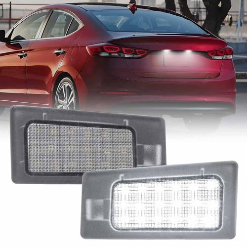nsautolighting LED License Plate Lights Full LED Number Plate Lamp Assembly for 2011-2018 Hyundai Elan'tra Accent Elan'tra Coupe for 2009-2018 Kia Forte Error Free Led Rear Tag Lights OEM