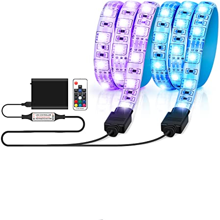 YUNYODA LED Lichtbänder für Elektroroller - Wasserdichtes faltbares Sicherheitsdekorationslicht für Xiaomi M365 - Bunte Nachtfahrrad-Skateboard-Festzeltlampe mit Fernbedienung